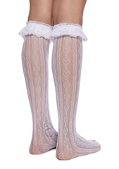 Love Potion Knee High Socks - White