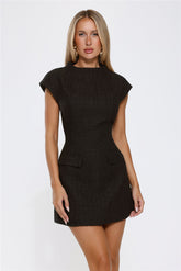Good Outfit Day Tweed Mini Dress Black