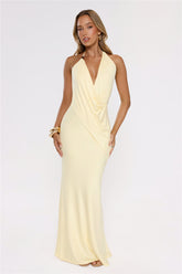Catch Me Glowing Halter Maxi Dress Yellow