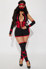 Fierce Ninja 4 Piece Costume Set - Black/Red