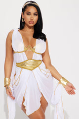 Glamorous Goddess 3 Piece Costume Set - White/Gold