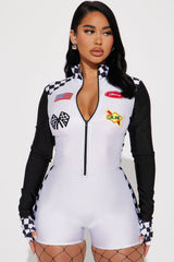 Fast Life Racer 3 Piece Costume Set - White/combo