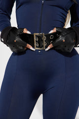 You Better Behave Jumpsuit 3 Piece Costume Set - Navy/combo