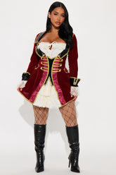 Captain Sexy Pirate 1 Piece Dress Costume - Red/combo