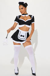 Sultry Maid 4 Piece Costume Set - Black/White