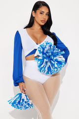 Texas Star Cheerleader 4 Piece Wide Leg Costume Set - White/Blue