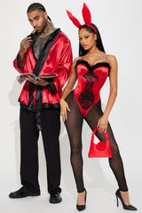 Cutest Sexy Bunny 5 Piece Costume Set - Black/Red