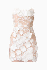 Arabella Strapless Mini Dress In White