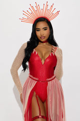 Fire Nymph 3 Piece Costume Set - Red/combo