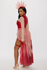 Fire Nymph 3 Piece Costume Set - Red/combo