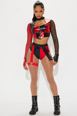 Sexy Toxic Villain 2 Piece Costume Set - Red/Black