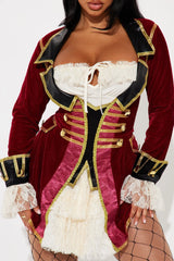 Captain Sexy Pirate 1 Piece Dress Costume - Red/combo