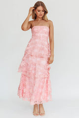 Dori Floral Embellished Maxi Dress Blush