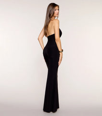 Lettie Ring Detail Halter Mermaid Formal Dress