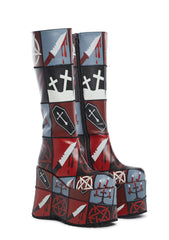 Exercise Caution Platform Boots