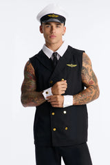 Airline Pilot 5 Piece Costume Set - Black/combo