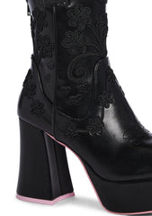 Follow The Sunset Cowboy Boots - Black