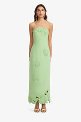 Rayna Appliqué Bustier Maxi Dress - Juniper Green