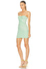 Strapless Mini Dress In Green Lily