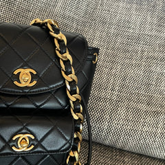 CC Mini Duma Backpack 21cm Black Lambskin