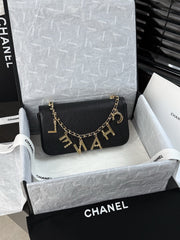 CC 26s Métiers d'Art Small Flap Bag 22 Black Grained Leather & Enamel Charms