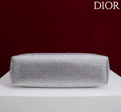 CD Small Bow Bag 30cm Silver Strass 160740