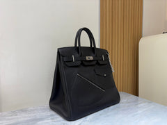 HM Rock HAC Birkin 40CM Handbag Black Swift
