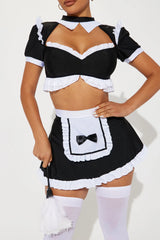 Sultry Maid 4 Piece Costume Set - Black/White