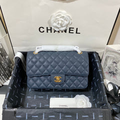 flap bag medium 25 dark blue caviar ghw