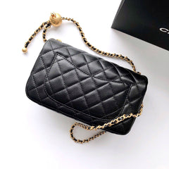 CC Crush Mini Rectangular Flap Bag Black Lambskin