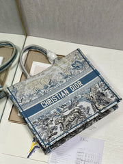 Large CD Book Tote 42cm Gradient Blue Tiger