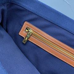 Celine Cabas Tote Navy Blue Canvas