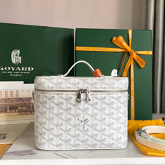 MUSE VANITY CASE 20 IN WHITE GOYARDINE CANVAS