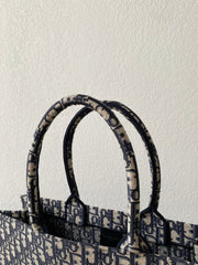 cd large book tote 42cm oblique embroidery calfskin
