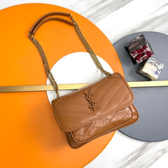 Niki Baby Shoulder Bag 28cm Brown Glossy Leather 285478