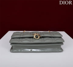 my cd mini 21 rock gray petent calfskin