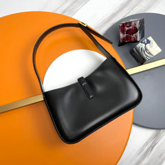 YSL Le 5 À 7 Hobo Bag 25cm Black with Gold hardware in Cowhide 285549