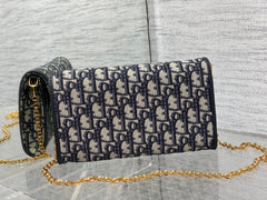CD bobby bag classic 22 blue oblique fabric