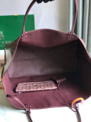 Goyard Anjou GM Bag 39cm Burgundy Calfskin Goyardine Canvas 290823