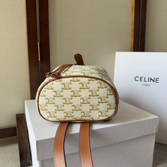 SMALL FOLCO BACKPACK 20 IN WHITE TRIOMPHE CANVAS