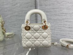 micro lady 12 white lambskin ghw
