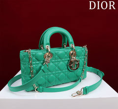 medium lady d-joy 26 jade green lambskin