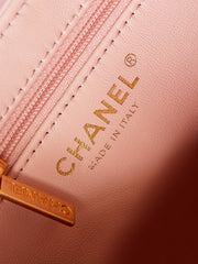 cc 24a nano 19cm kelly shopper bag light pink lambskin
