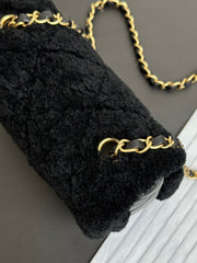 Flap Bag Mini 18cm Black Sherling Lambskin Gold Hardware