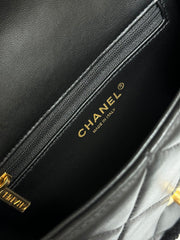 Flap Bag Mini 18cm Black Sherling Lambskin Gold Hardware