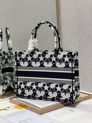 CD Five-pointed Star Book Tote 36cm Bag Blue White Canvas 336522