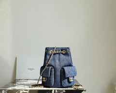 CC Drawstring Backpack 24.3cm Dark Blue Denim