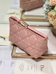 CD Medium Travel Nomad Clutch Pink Calfskin 336806