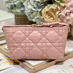 CD Medium Travel Nomad Clutch Pink Calfskin 336806