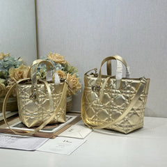 CD Toujours Tote Bag Metallic Gold-Tone Calfskin 288550